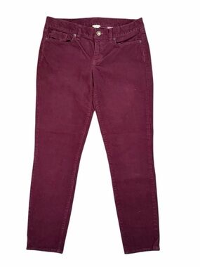 J. Crew Ankle Corduroy Pants in Deep Burgundy